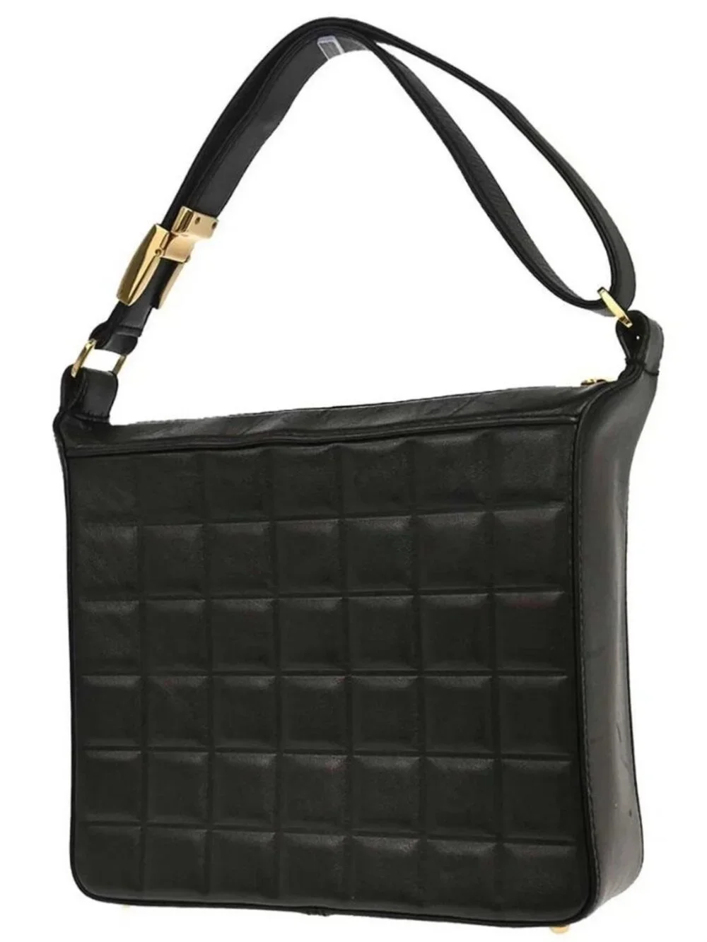 Chanel Black Lambskin Choco Bar Shoulder Bag 179183